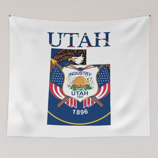 Item preview, Utah State Flag Map designed and sold by marosharaf.