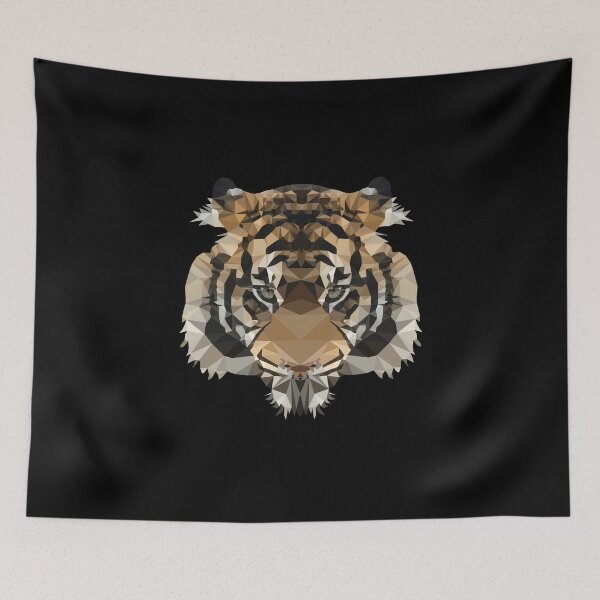 Item preview, Tiger tiger head big cat from Africa polygon design designed and sold by AxzoGerman.