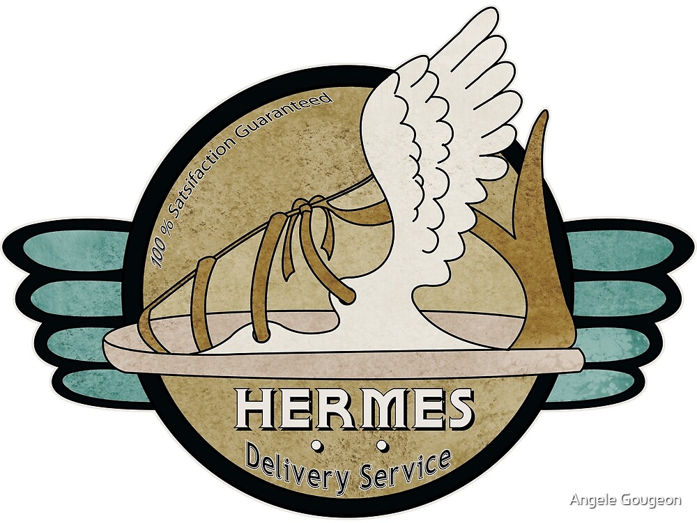 "Hermes' Delivery Service retro Greek logo" by Angele Gougeon Redbubble