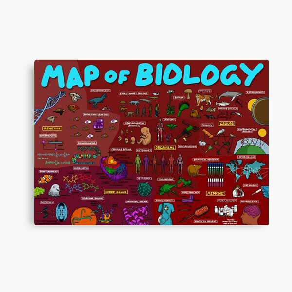 Karte der Biologie Leinwanddruck