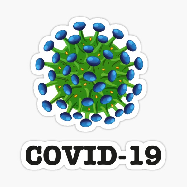 I love hate coronavirus covid-19 logo Pegatina brillante