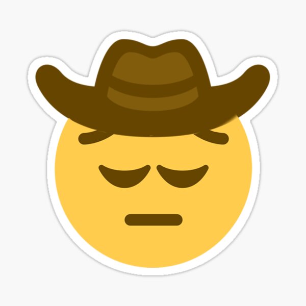 Pensive Cowboy Sad Yeehaw Sticker