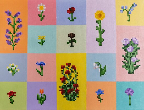  Minecraft Flowers Poster by ollie180 Redbubble