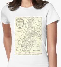 Camiseta entallada para mujer Vintage Map of New York City (1893)