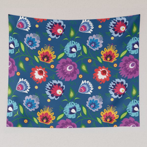 Item preview, Folk Pattern on classic blue designed and sold by FK-UK.