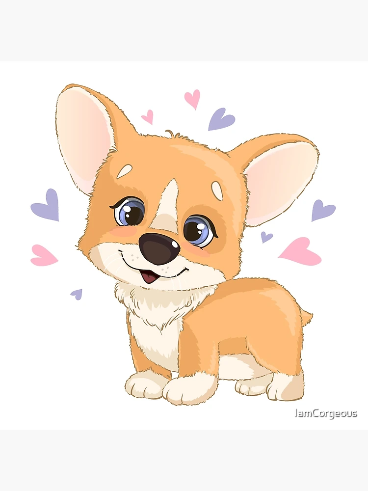 cute #pup #kawaii #tumblr #interesting #art #heart - Cute Corgi Drawings -  (1024x1087) Png Clipart Download. ClipartMax.com