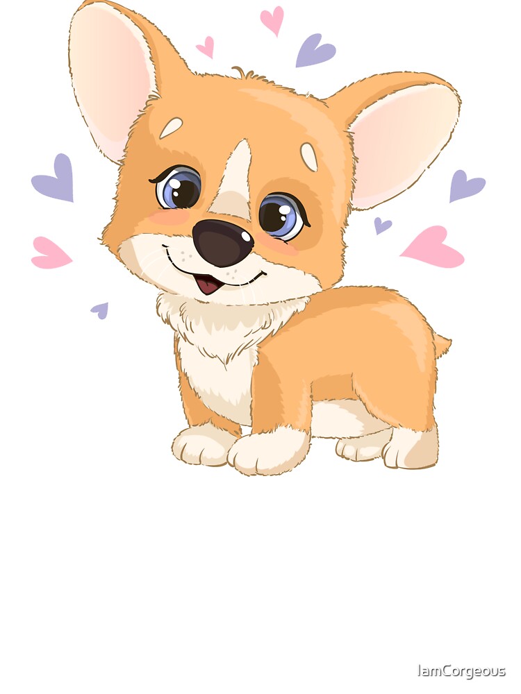 Cute Cartoon Corgi Puppy Hearts Funny Cartoon Dog Gift Baby One Piece By Iamcorgeous Redbubble