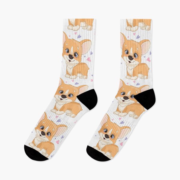 Item preview, Cute cartoon corgi puppy. Hearts. Funny cartoon dog gift. designed and sold by IamCorgeous.