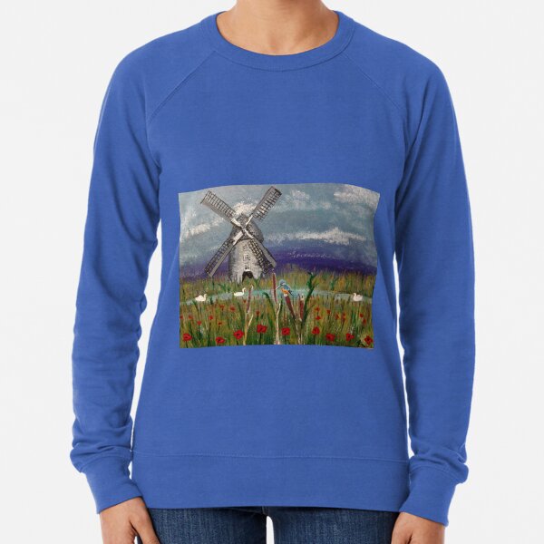 Windmill by the waterside Lightweight Sweatshirt