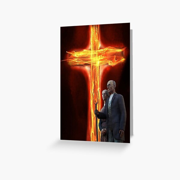 Burning Cross Greeting Card