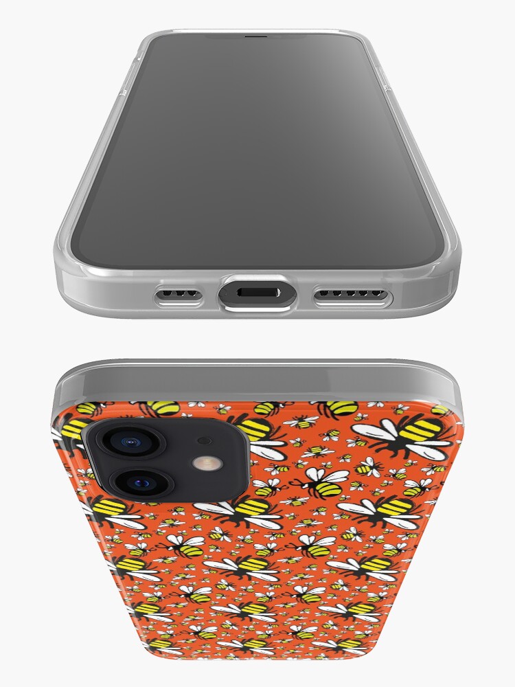 Alternate view of Buzzy Bee and his little ones in ORANGE iPhone Case & Cover