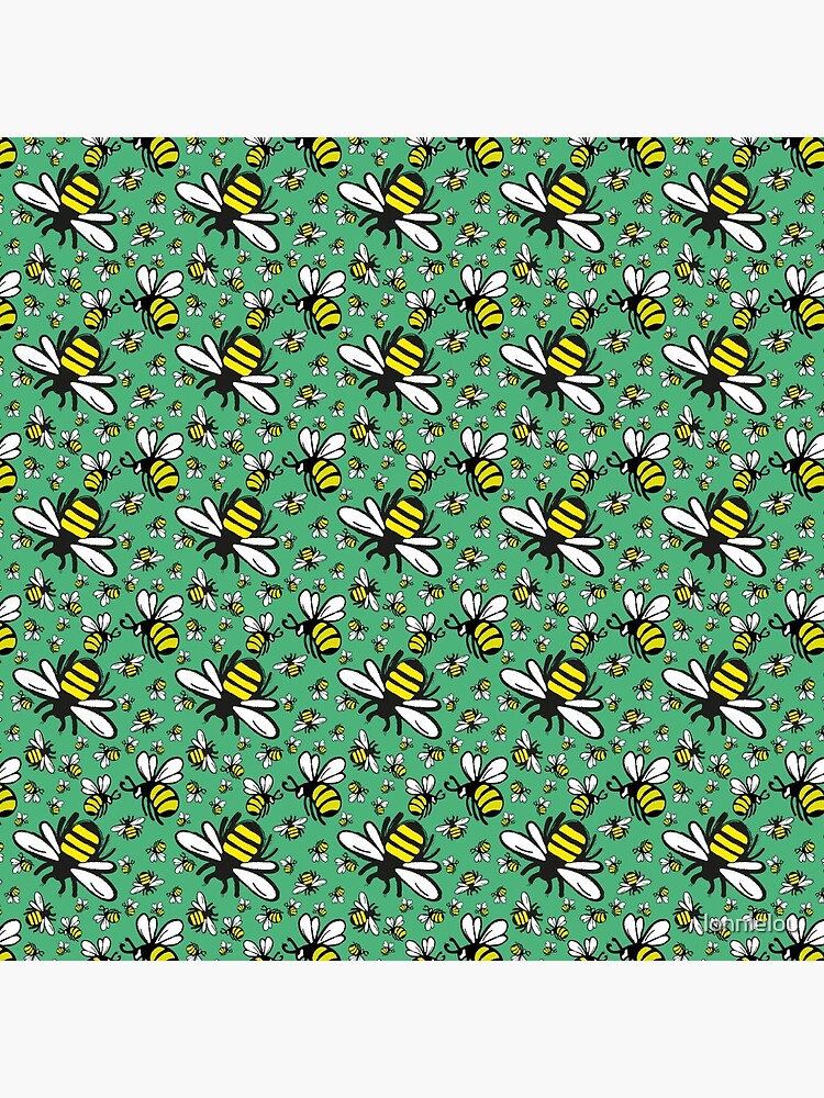 Buzzy Bee and his little ones in VIBRANT MINT GREEN by lonnielou