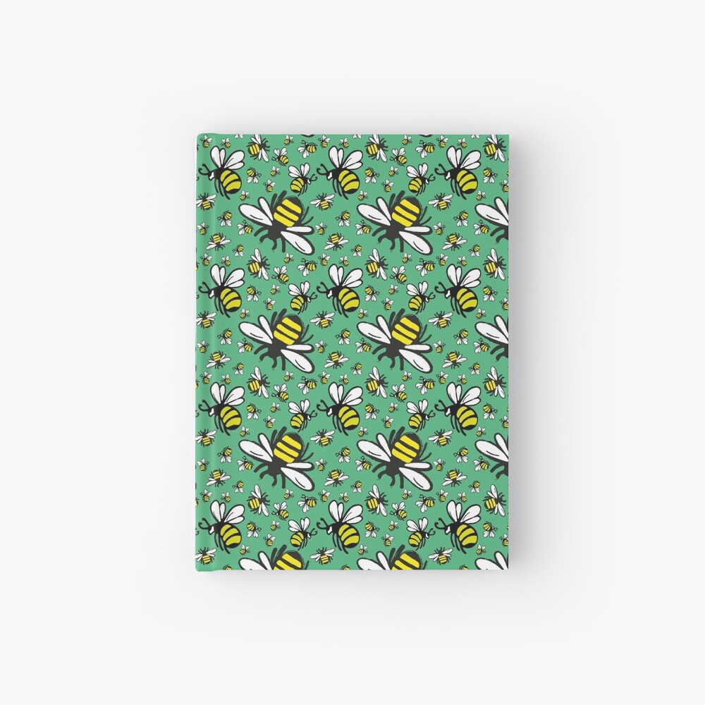 Buzzy Bee and his little ones in VIBRANT MINT GREEN Hardcover Journal