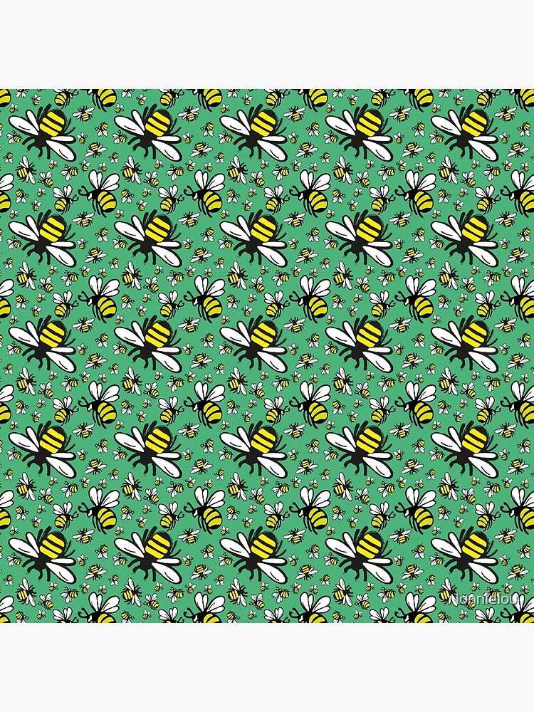 Buzzy Bee and his little ones in VIBRANT MINT GREEN by lonnielou