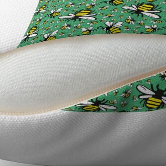 Alternate view of Buzzy Bee and his little ones in VIBRANT MINT GREEN Throw Pillow