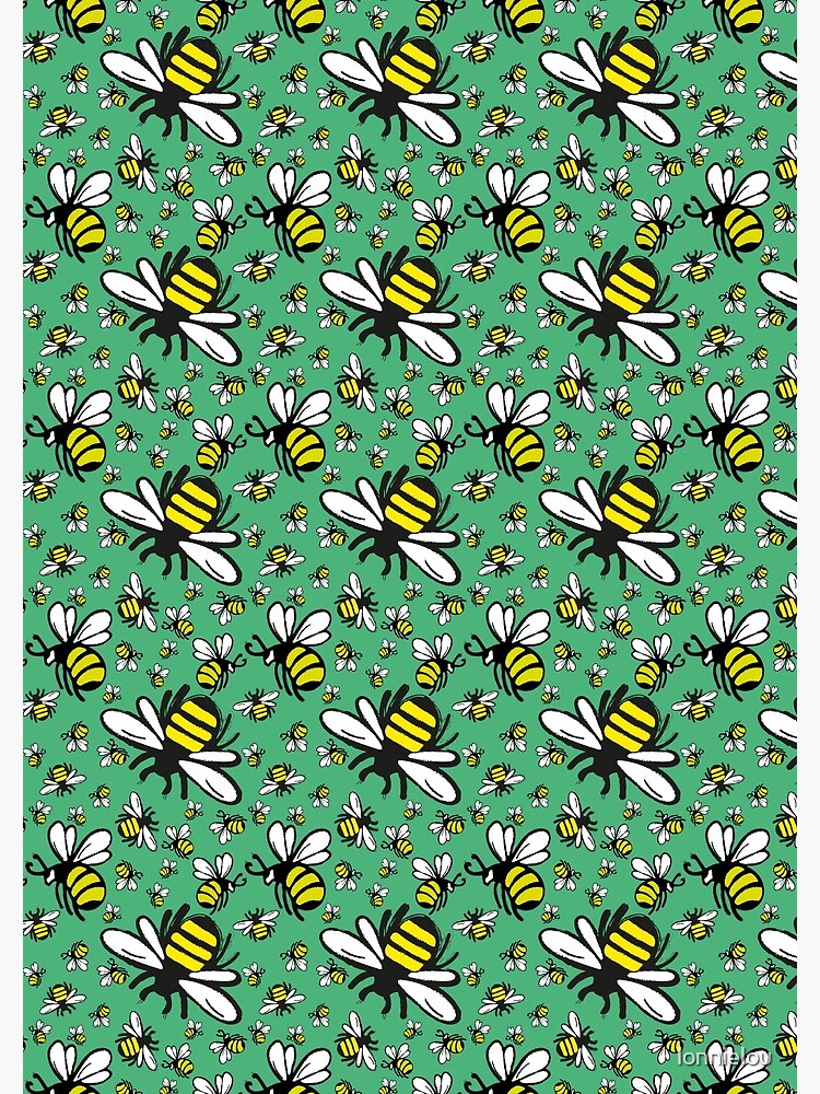 Buzzy Bee and his little ones in VIBRANT MINT GREEN by lonnielou