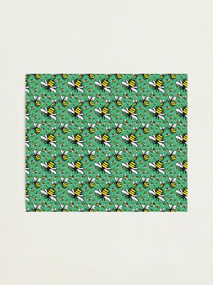 Alternate view of Buzzy Bee and his little ones in VIBRANT MINT GREEN Photographic Print