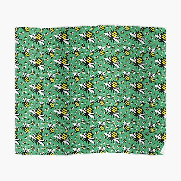 Buzzy Bee and his little ones in VIBRANT MINT GREEN Poster
