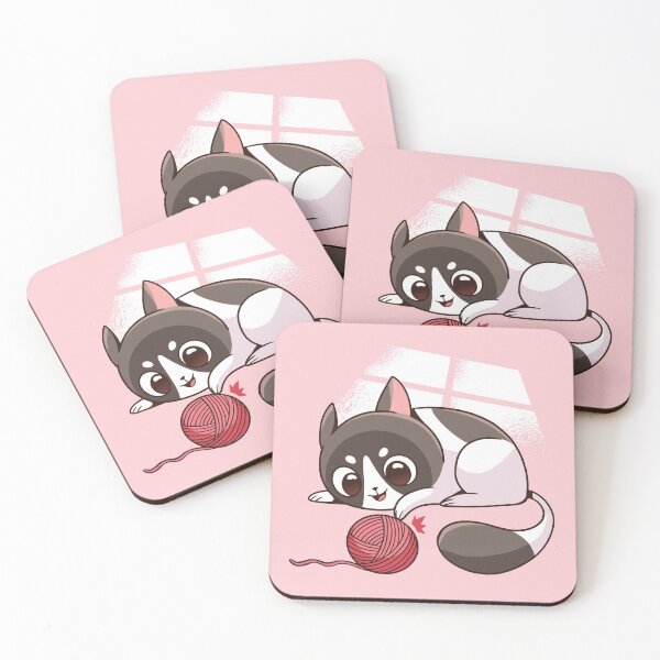 Item preview, Kitty Cat Playing With Yarn designed and sold by Cute and Funny Animal Art Designs.