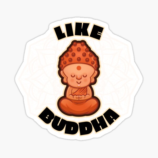 Cartoon India Buddha "Like Buddha" Sticker