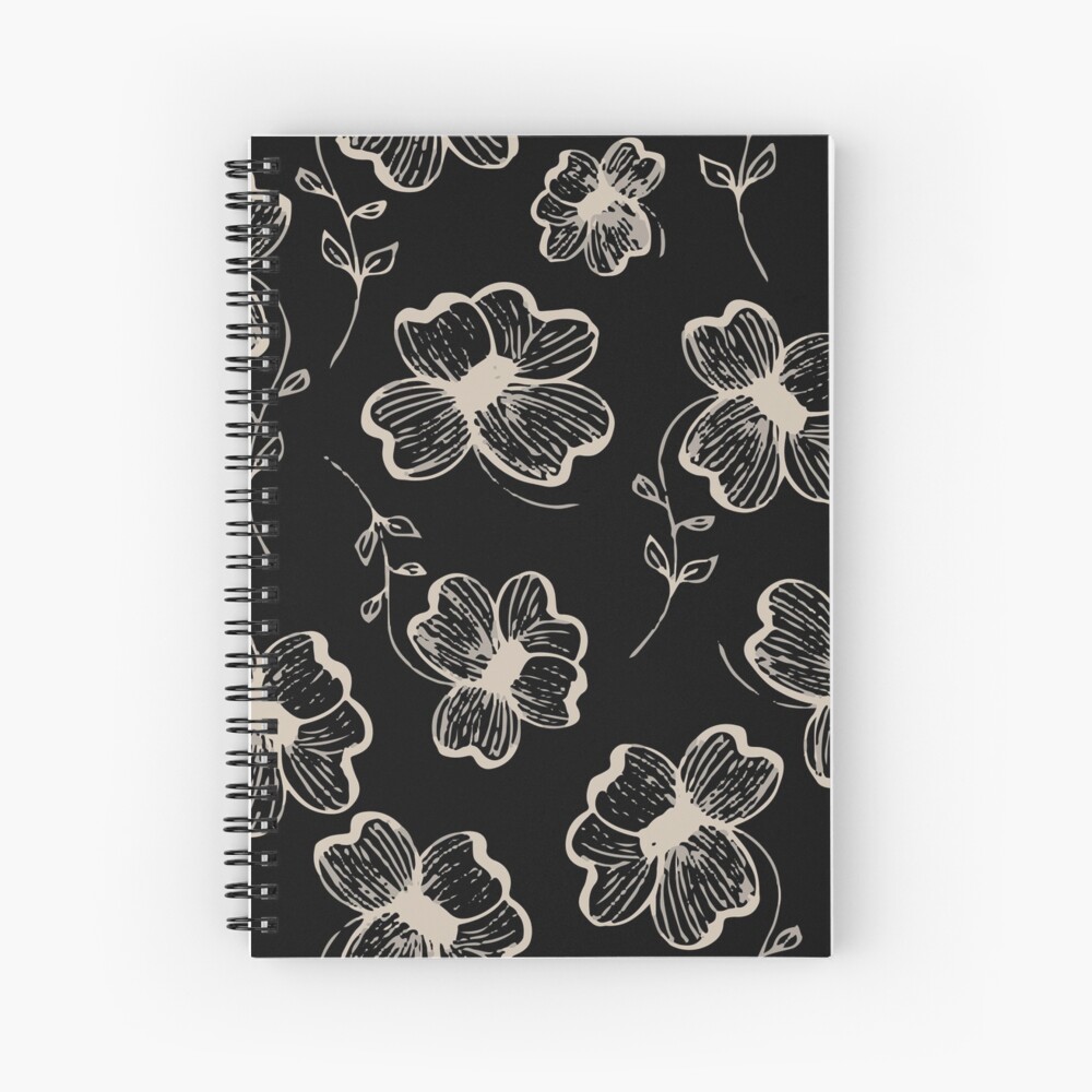 Pretty Pansy in Cream & Black Spiral Notebook