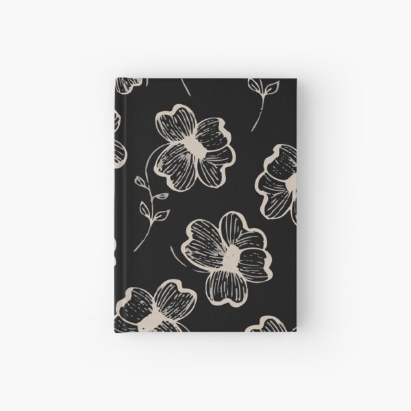 Pretty Pansy in Cream & Black Hardcover Journal