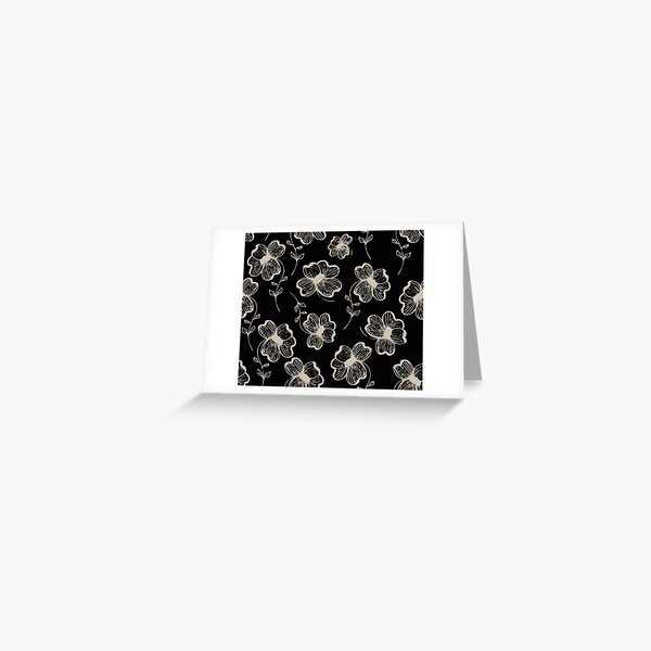 Pretty Pansy in Cream & Black Greeting Card