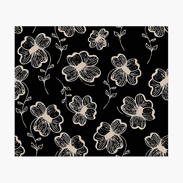 Pretty Pansy in Cream & Black Photographic Print
