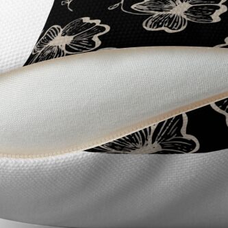 Alternate view of Pretty Pansy in Cream & Black Floor Pillow