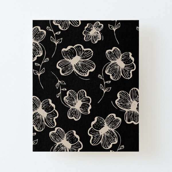 Pretty Pansy in Cream & Black Canvas Mounted Print