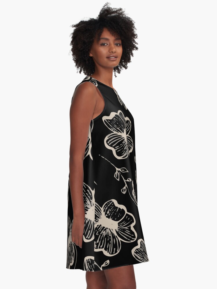 Alternate view of Pretty Pansy in Cream & Black A-Line Dress
