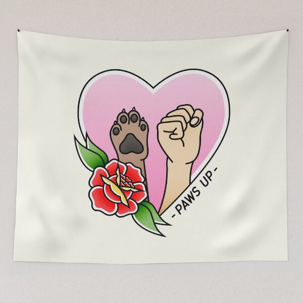 Item preview, Paws Up (pink) designed and sold by Catie Stewart.