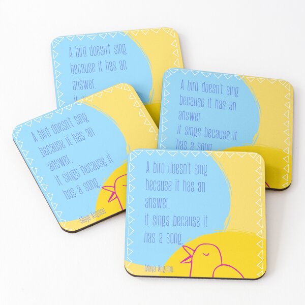 Item preview, Bird Singing Maya Angelou quote designed and sold by Ziggy Outspoken.