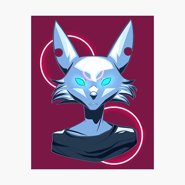Neon wolf Photographic Print