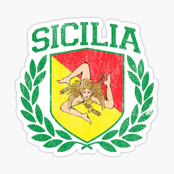 Item preview, SICILY - Sicilia Flag and Shield Trinacria - Sicilian Flag designed and sold by Mr. Monocle.