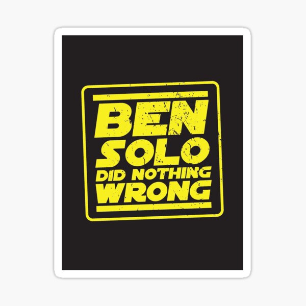 Vista previa del artículo con la obra «Ben Solo no hizo nada malo», diseñado y vendido por dealingdreams.