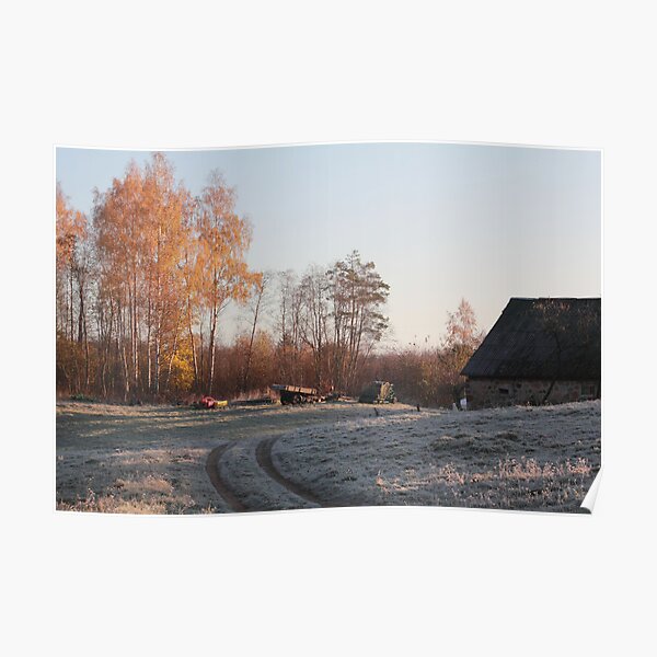 First frost in rural place Poster