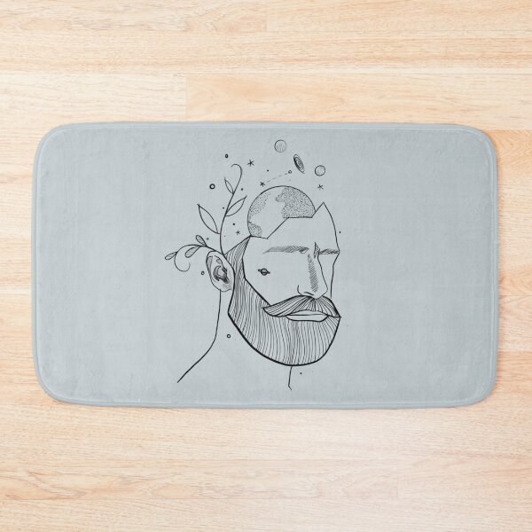 Item preview, Hipster bearded men head for men who loves planets and space	 designed and sold by piastrelli.