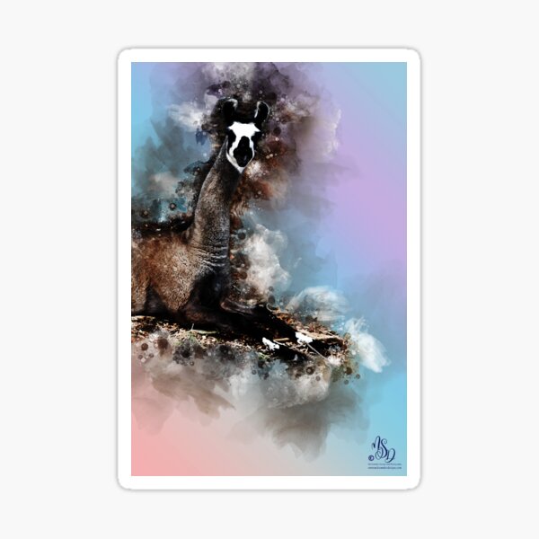 Chandelier the Llama, from Painted Pines, Melsemmlerdesigns Sticker