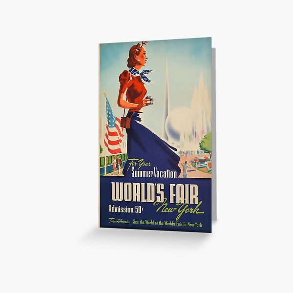 Aperçu de l'œuvre affiche de voyage vintage Worlds Fair New York créée et vendue par stickart-marek.