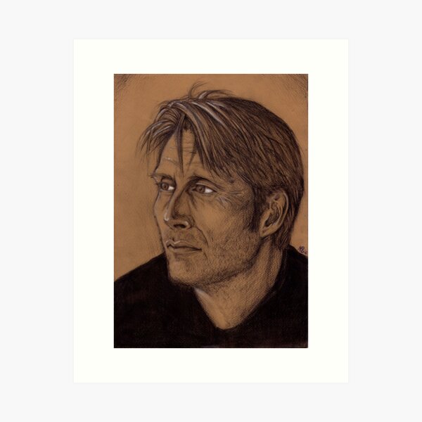 Item preview, Mads Mikkelsen - Charcoal Portrait designed and sold by kordineon.