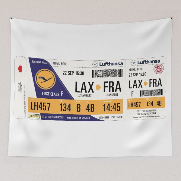 Item preview, Authentic Airline Boarding Pass to Frankfurt designed and sold by travelwitheric.