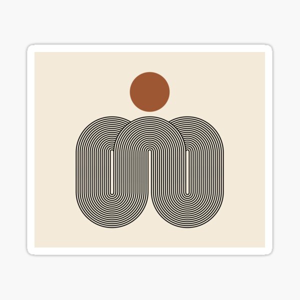 SUN_LINE_BOHEMIAN_ABSTRACTION_DOT_VISUAL_ART_002 Sticker
