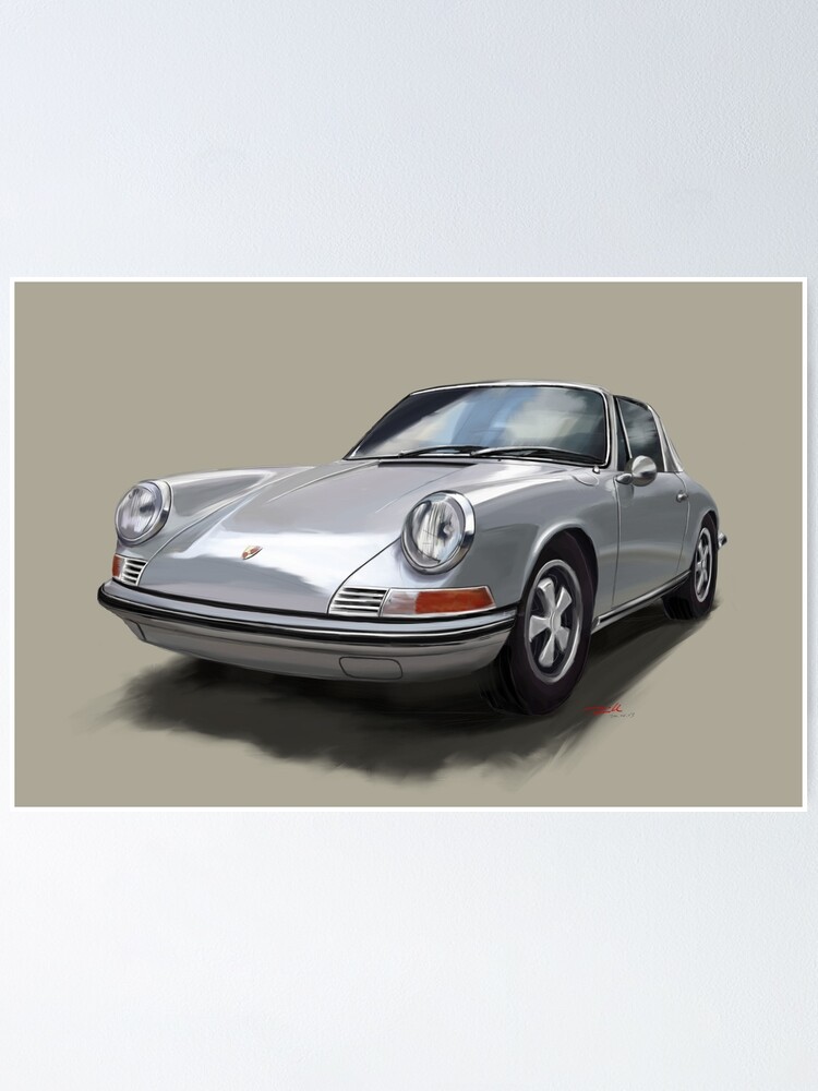 42 x 59,5 cm Porsche Poster 911 Carrera Generation Targa Reprint 2013 Größe 