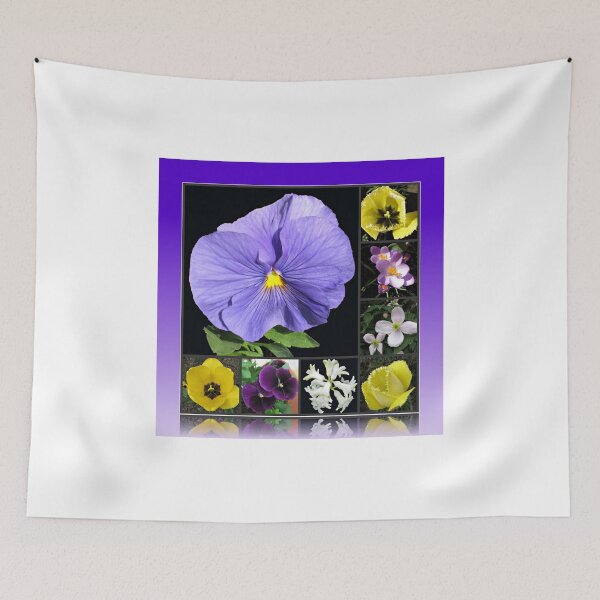 Item preview, Spring Flowers Collage in Blue and Yellow designed and sold by BlueMoonRose.