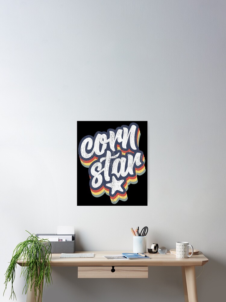 Corn Star Vintage Retro Cornhole For The Bean Bag Player Poster