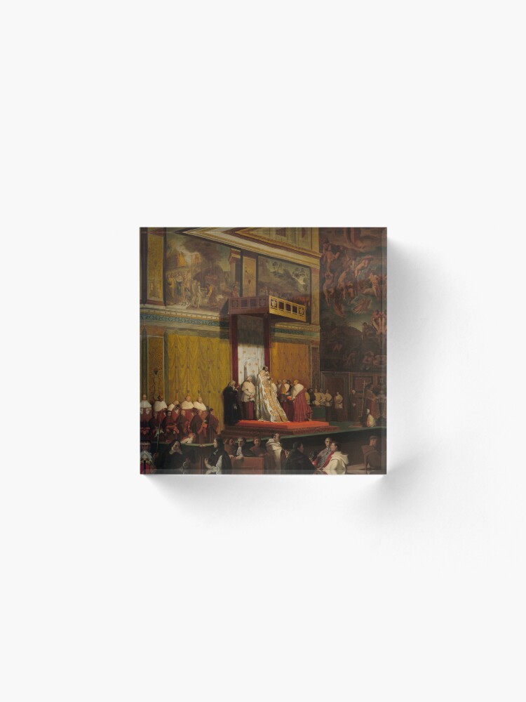 Alternate view of Pope Pius VII in the Sistine Chapel Oil Painting by Jean-Auguste-Dominique Ingres Acrylic Block