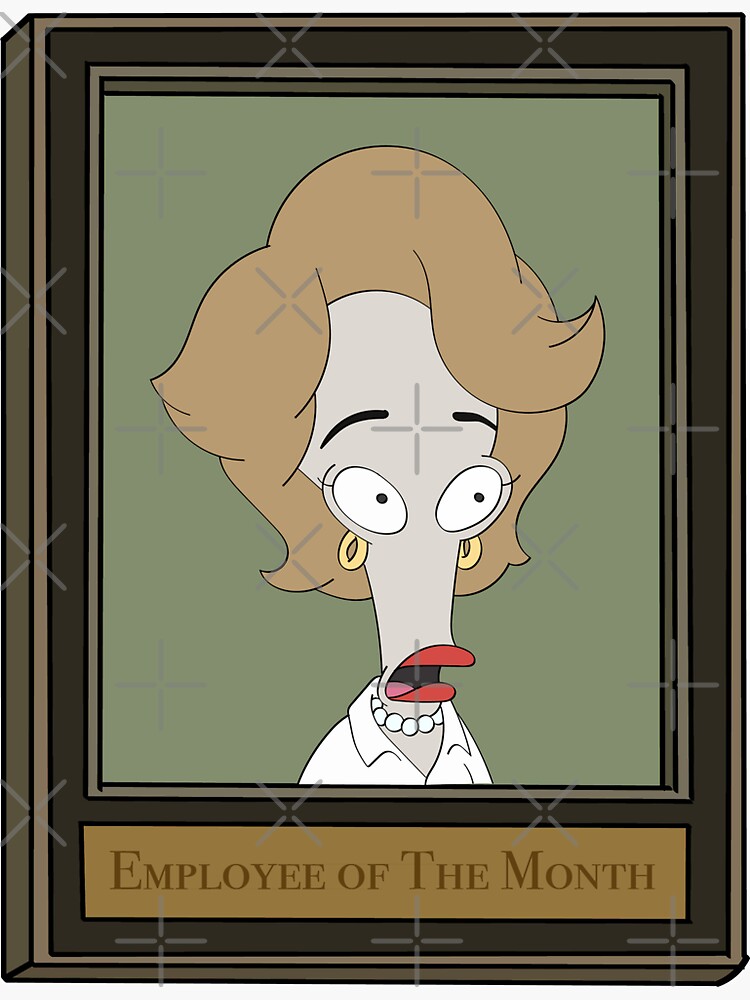 Thumbnail 3 of 3, Sticker, American Dad Roger Employee of The Month Meredith designed and sold by olivia-krig.