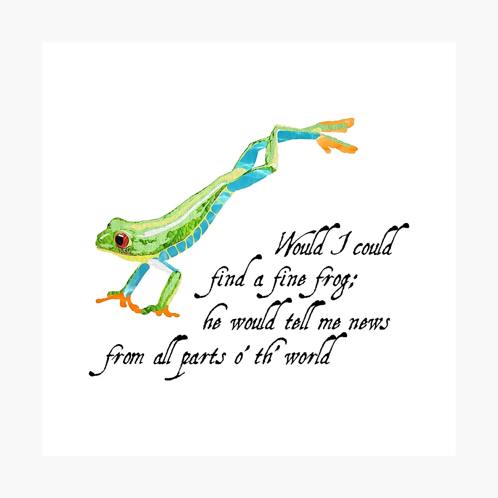 Poster Grenouille Citation De Shakespeare Laudea Martin Par Laudeamartin Redbubble