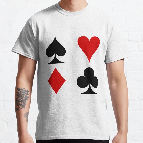 Playing card suit: Clubs, Spades, Hearts, Diamonds - Масти игральных карт: трефы, пики, червы, бубны Classic T-Shirt
